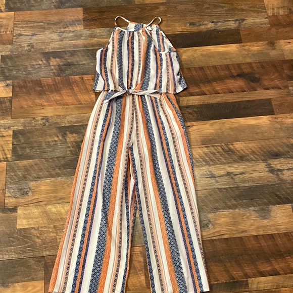 Speechless stripes jumpsuit/crop top size XS - Picture 1 of 3